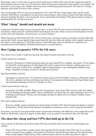 Best and Cheapest VPN Services for UK Users