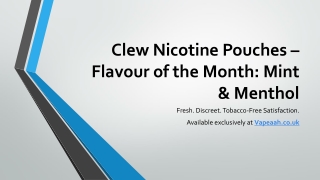 Clew Nicotine Pouches – November Flavours: Mint & Menthol | Vapeaah.co.uk