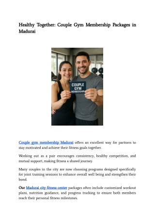 Healthy Together_ Couple Gym Membership Packages in Madurai