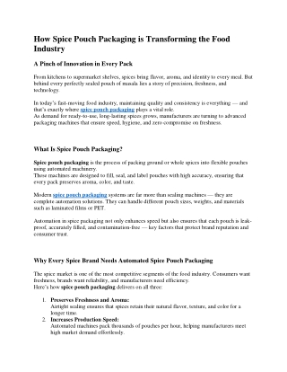 9)Spice Pouch Packaging