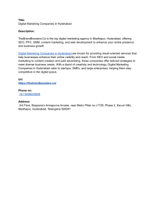 Digital Marketing Companies in Hyderabad