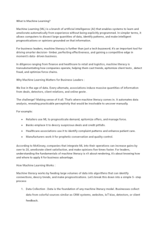 Machine Learning Explained for Business Leaders