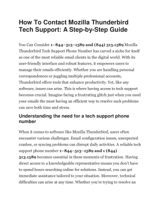 How to Get Help from Mozilla Thunderbird Tech Support