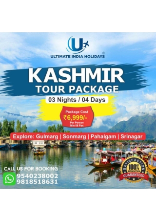 Kashmir Tour Package – 3 Nights - 4 Days Scenic Escape