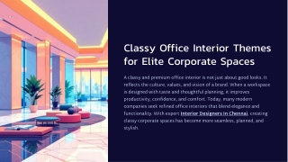 Classy Office Interior Themes for Elite Corporate Spaces