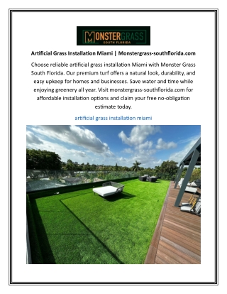 Artificial Grass Installation Miami | Monstergrass-southflorida.com