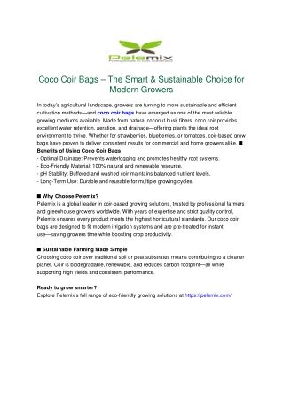 Coco Coir Bags – The Smart & Sustainable Choice for Modern Growers