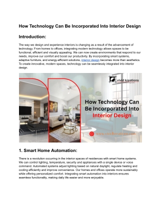How Technology Can Be Incorporated Into Interior Design