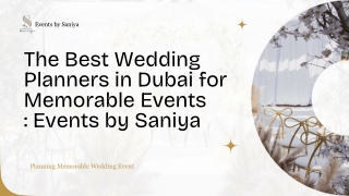 The Best Wedding Planners in Dubai for Memorable Events  Events by Saniya