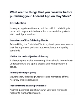whatarethethingsthatyouconsiderbeforepublishingyourandroidapponplaystore