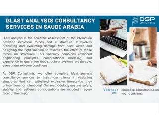 Blast Analysis & Mitigation consultancy Services in Saudi Arabia