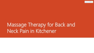Massage Therapy for Back and Neck Pain in Kitchener