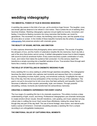 wedding videography