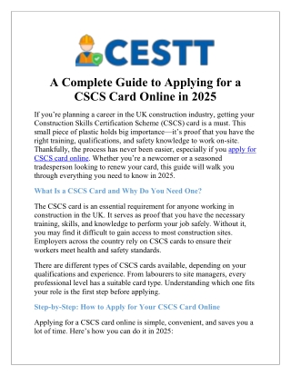 Apply for CSCS Card Online UK – Application Made Easy