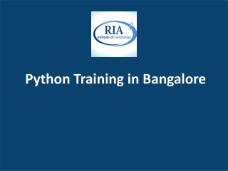 Python Training in Bangalore