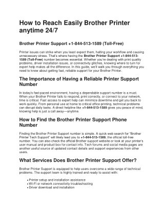 How to Reach Easily Brother Printer anytime 24/7