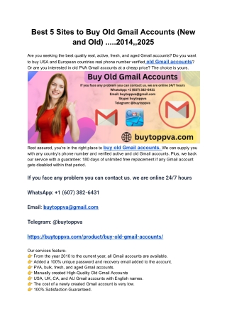 Best 5 Sites to Buy Old Gmail Accounts (New and Old)