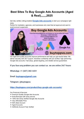 Best Sites To Buy Google Ads Accounts (Aged & Real),,,,,,,2025