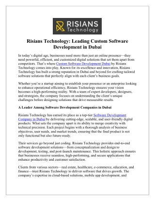 Custom Software Development Dubai | Tailored Business Solutions