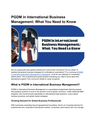 PGDM in International Business Management_ What You Need to Know