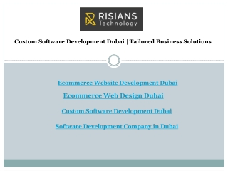 Custom Software Development Dubai  Tailored Business Solutions