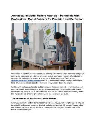 Best Architectural Model Makers Near Me – Bringing Designs to Life