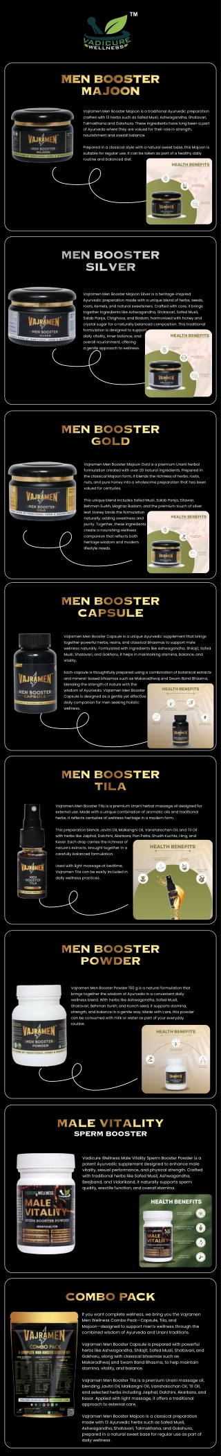 Vajramen Men Booster Range | Ayurvedic Sexual Wellness by Vadicure