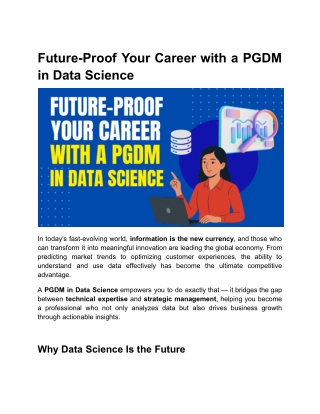 Future-Proof Your Career with a PGDM in Data Science