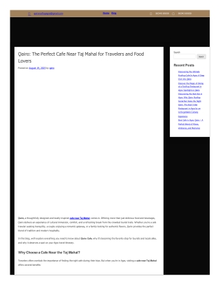 5 Star Restaurants In Agra - Qairo Agra