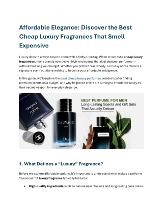 Discover the Best Cheap Luxury Fragrances That Smell Expensive