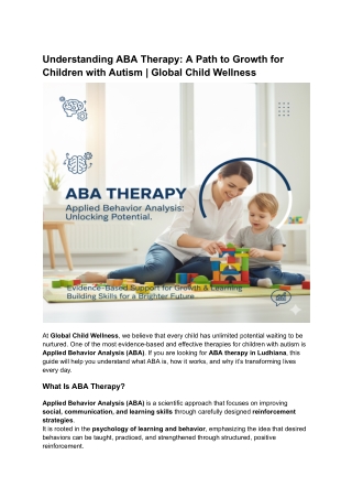 Understanding ABA Therapy_ A Path to Growth for Children with Autism _ Global Child Wellness