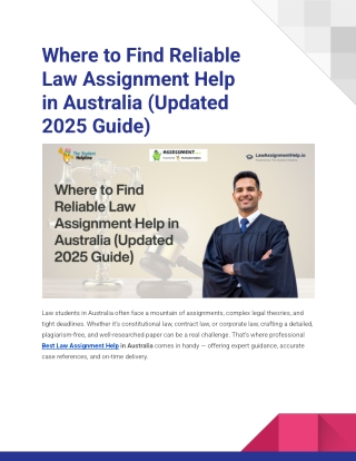 Where to Find Reliable Law Assignment Help in Australia (Updated 2025 Guide)