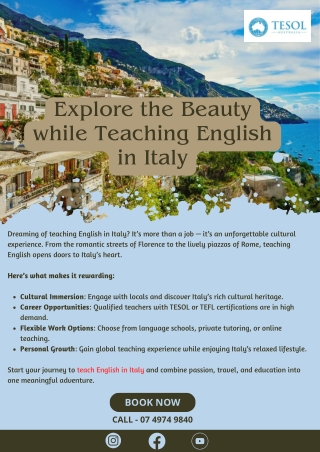 Explore the Beauty while Teaching English in Italy
