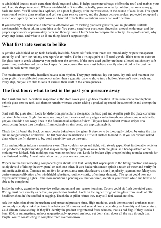 How to Verify Proper Windshield Installation