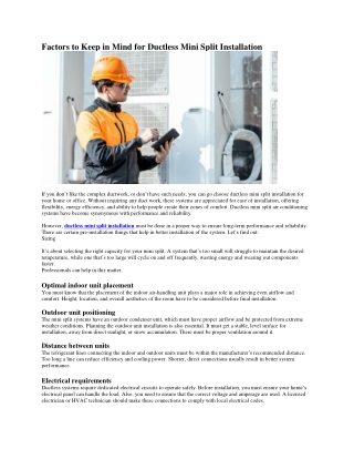 Expert Ductless Mini Split Installation Services | Asset Heating Cooling