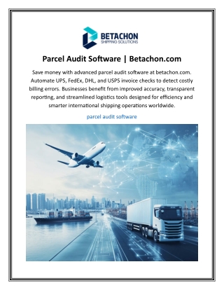 Parcel Audit Software | Betachon.com