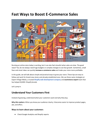 Fast Ways to Boost E‑Commerce Sales