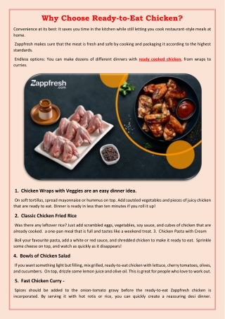 Why Choose Ready-to-Eat Chicken