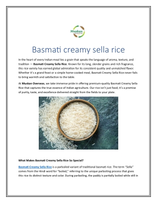 Basmati creamy sella rice