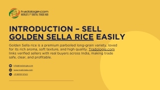 Introduction – Sell Golden Sella Rice Easily