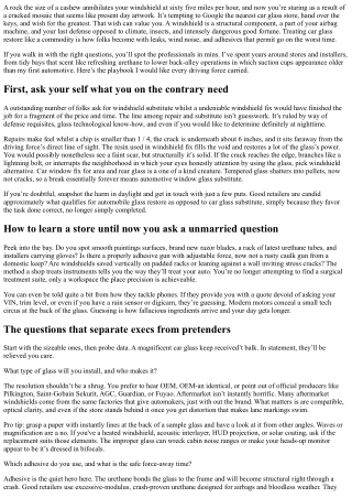 Top Questions to Ask Your Auto Glass Shop