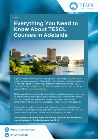 Everything You Need to Know About TESOL Courses in Adelaide