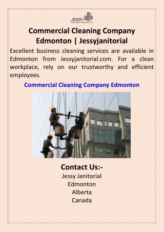Commercial Cleaning Company Edmonton  Jessyjanitorial