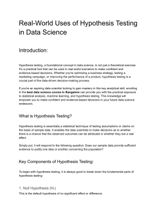 Real-World Uses of Hypothesis Testing in Data Science