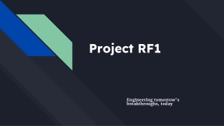 Project RF1 – Advanced Engineering Research and Future-Focused Industrial Innovation