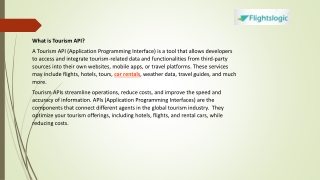 Tourism API | Tour Operator API