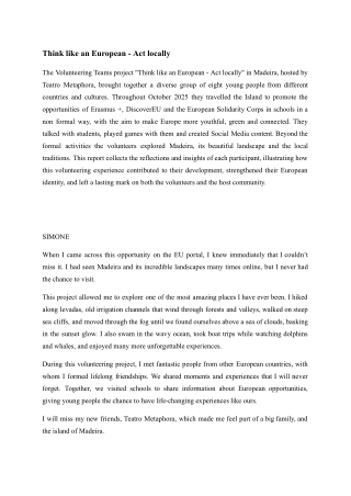 Summary Article - ESC Madeira