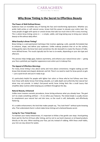 Why Brow Tinting Is the Secret to Effortless Beauty