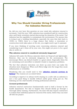 Why You Should Consider Hiring Professionals For Asbestos Removal