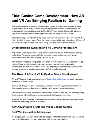 Casino Game Development_ How AR and VR Are Bringing Realism to iGaming